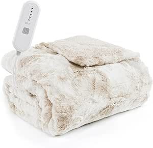 Longering Heated Blanket Throw Electric Blanket: 50"x60" Heating Blanket with 5 Fast Heating Levels 4 Hours Auto Off - Super Cozy Soft Faux Fur Sherpa Heated Blankets for Bed - ETL Certified（Ivory） Heated Blankets, Electric Throw Blanket, Heating Blanket, Heated Throw, Electric Blanket, Heated Blanket, Electric Blankets, Chunky Knit Blanket, Nap Blanket