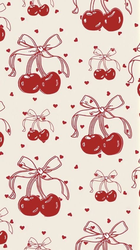 Red Bow Aesthetic Wallpaper, Cherry Asthetic Picture, Cherry Red Laptop Wallpaper, Cherry Wallpaper Laptop, Red Aesthetic Y2k, Cherry Aesthetic Wallpaper, Coquette Paintings, Backround Pics Aesthetic, Wallpapers Y2k