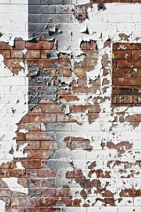 Peeling Wallpaper, Foto Macro, Old Brick Wall, Chipped Paint, Brick In The Wall, Texture Inspiration, Peeling Paint, Old Wall, Painted Brick