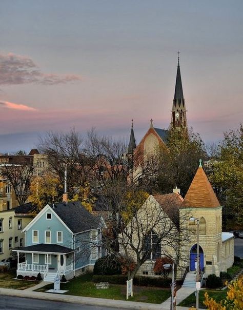 Rooftops in downtown Naperville My Secret Diary, October Country, Naperville Illinois, Secret Diary, Usa States, Historic District, New Town, Rooftops, Interesting Photos