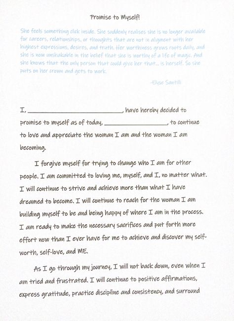 A contract I designed to help me achieve my goals- this one is for becoming the woman I want to be Woman I Want To Be, I Want To Be, Positive Affirmations, Help Me, I Want, Affirmations, Feelings, Quick Saves