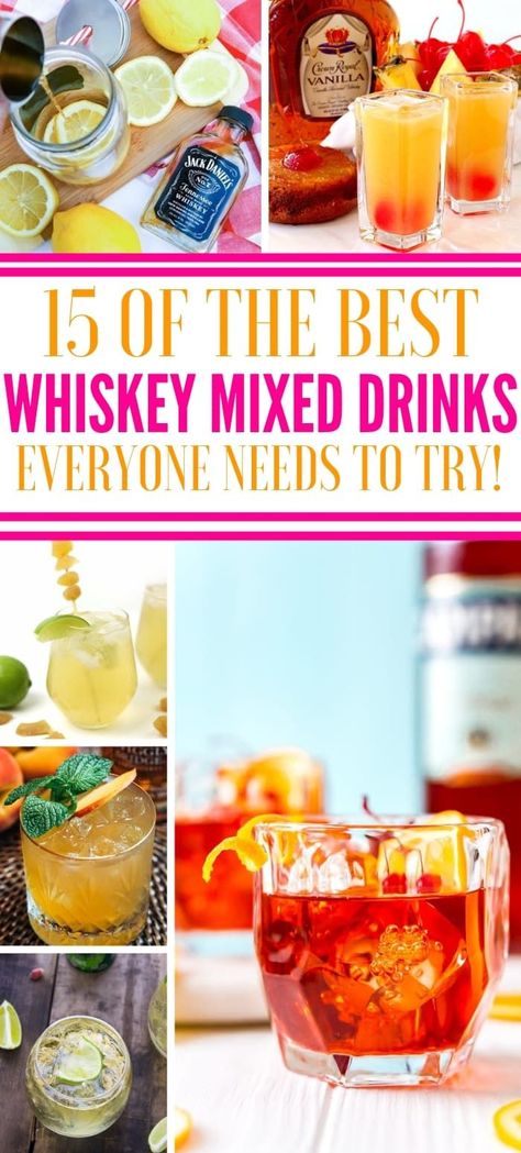 Explore the world of whiskey with one of these whiskey mixed drinks. These whiskey drinks will elevate the level of your drink, and try something new. Here are some of the best whiskey drinks to consider whipping up for a party, summer BBQ, or just a night you want to kick back with a mixed drink. Fireball Hot Toddy Recipe, Fireball Mixed Drinks, Whiskey Mixed Drinks, Whiskey Drinks Simple, Good Whiskey Drinks, Ginger Beer Drinks, Whiskey Cocktails Easy, Drinks Alcohol Recipes Easy, Easy Simple Recipes