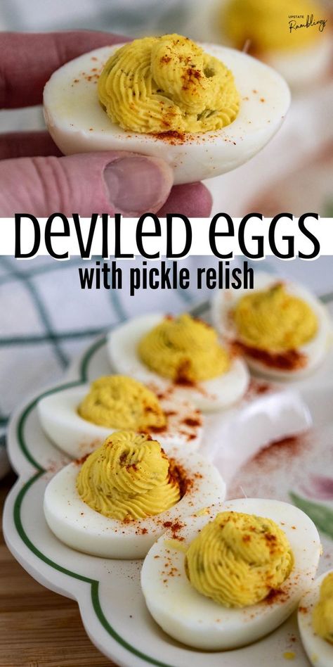 deviled eggs with pickles Deviled Eggs Pickle Relish, Deviled Egg Recipe With Relish, Sweet Relish Deviled Eggs, Dill Pickle Deviled Eggs Recipe, Deviled Eggs With Pickle Relish, Deviled Eggs With Dill Relish, Deviled Eggs Recipe Best With Relish, Deviled Eggs Pickle, Deviled Eggs Recipe With Relish