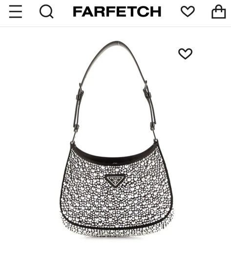 https://www.farfetch.com/fi/shopping/women/prada-pre-owned-2020-cleo-crystal-embellished-shoulder-bag-item-20532419.aspx Prada Bag, Prada, Shoulder Bag, Crystals, Women Shopping