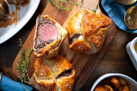 Individual Beef Wellingtons | 12 Tomatoes Cheese Sauce For Cauliflower, Gordon Ramsay Beef Wellington, Individual Beef Wellington, 12 Tomatoes Recipes, Puff Pastry Dough, Hot Sandwich, 12 Tomatoes, Frozen Puff Pastry, Beef Wellington