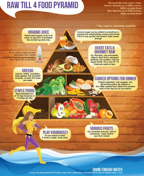 The Healthy Hoff: Raw Till 4 Food Pyramid Freelee The Banana Girl, Raw Till 4, Vegan Food Pyramid, High Carb Low Fat Vegan, High Carb Vegan, Hclf Vegan, Vegan Diet Plan, Raw Vegan Diet, Organic Juice