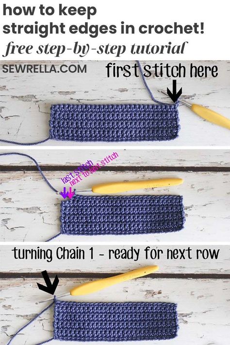 Calling all beginner crocheters! If you are learning to crochet, this is an essential tip you need to master. Find my free and easy tutorial on how to keep straight edges here! #howto #crochet #freetutorial Crochet Edges, Crochet Hack, Crochet Geek, Crochet Tips, Crochet Bebe, Crochet Stitches For Beginners, Straight Edges, Crochet Stitches Tutorial, Crochet Instructions