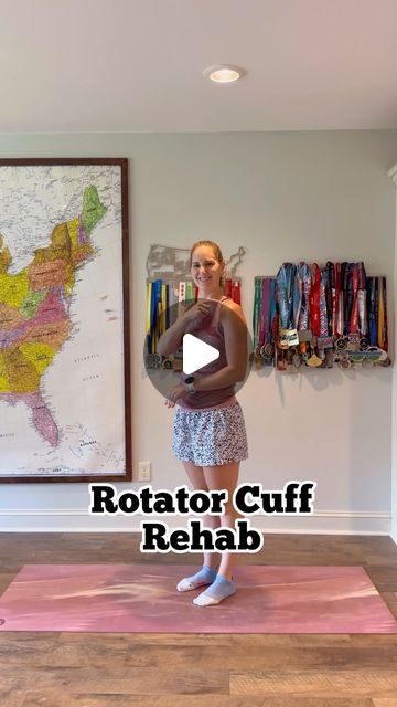 Stephanie Ridgway on Instagram: "The rotator cuff is a group of 4 muscles that provides dynamic stability to the shoulder joint. If the rotator cuff is weak, the health and function of the shoulder joint can be compromised, leading to impingement, tendinitis, and other shoulder conditions.  It’s important to strengthen the rotator cuff if you’re having any shoulder pain and even if you’re not having any pain. A strong rotator cuff will keep your shoulder functioning well and prevent future injuries.  You should work on strengthening the rotator cuff in different positions and you should also work on stability by loading the joint (adding weights, doing floor work like planks, etc)  These are a few exercises you can do to build some strength in your rotator cuff. Try doing 2-3 sets of 8-10 Torn Rotator Cuff Exercises, Rotator Cuff Strengthening, Rotator Cuff Rehab, Rotator Cuff Pain, Strengthen Shoulders, Rotator Cuff Exercises, Shoulder Pain Exercises, Floor Work, Group Of 4