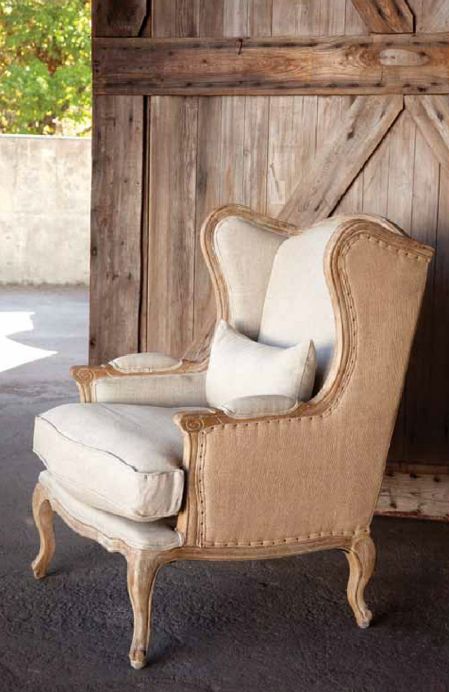 Think I'll paint my chair like this Linen Wingback Chair, Deconstructed Chair, Reupholster Chair, French Country Bedrooms, Reupholster Furniture, Old Chair, Chair Makeover, Wing Chair, Cool Ideas