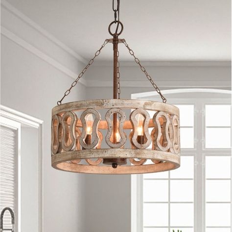 Drum Shade Chandelier, Chandelier Store, Wood Ceiling Lights, Wooden Chandelier, Farmhouse Chandelier, Wood Chandelier, Drum Chandelier, Farmhouse Lighting, Chandelier Shades