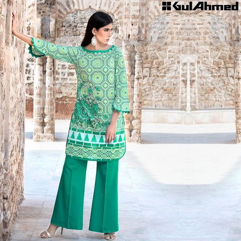 bell bottom Lawn Kurti, Latest Pakistani Dresses, Bell Bottom Trousers, Pakistani Clothes Online, Pakistani Suits Online, Pakistani Designer Suits, Lawn Suit, Pakistani Lawn Suits, Lawn Dress