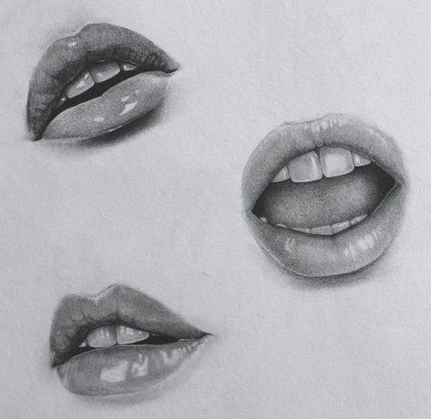 Lips Open Drawing, Open Mouth Teeth Drawing, Slightly Open Mouth Reference, Mouth Pencil Drawing, How To Draw A Smile With Teeth Sketch, Lips Study Drawing, Lip Study Drawing, Lip Close Up, Drawing Teeth Smiles