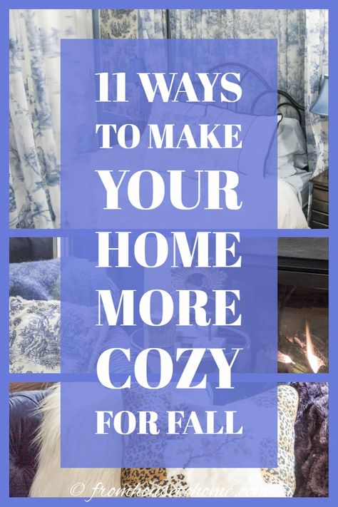 Make your home more cozy on a budget with these easy decorating tips that don't cost a lot of money and will have you curling up with a book in no time! #fromhousetohome #fromhousetohome #homedecorideas #falldecor #decoratingtips  #interiordecoratingtips Fall Bedroom Ideas, Cozy Fall Bedroom, Sewing Room Storage, Interior Decorating Ideas, Fall Bedding, Interior Decorating Tips, Wall Mount Electric Fireplace, Fall Bedroom, Cozy Room Decor