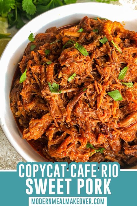 Copycat Cafe Rio Sweet Pork, Cafe Rio Pulled Pork, Sweet Pulled Pork, Copycat Cafe Rio, Cafe Rio Recipes, Cafe Rio Sweet Pork Recipe, Sweet Pork Recipe, Cafe Rio, Pork Salad