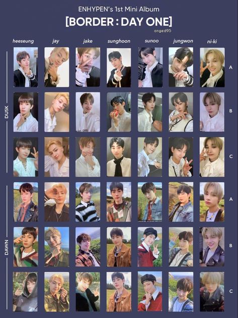 Enhypen Photo Card Border Day One Photocard List, Enhypen Pc Template, Enhypen Border Day One, Border Day One, Pc Template, Amagi Brilliant Park, Taehyung Selca, Birthday Post Instagram, Photo Card Template