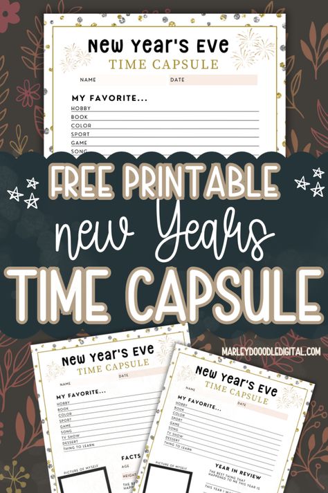 Celebrate the New Year with these free time capsule printables! Filled with fun questions and prompts, these templates are perfect for kids, families, or classrooms. Capture memories, hopes, and dreams for the future with this creative activity. Great for New Year’s Eve parties or countdown celebrations. Download your free time capsule printables today and get started! New Years Eve Time Capsule For Kids, Time Capsule Ideas For Adults, New Year 1st Grade Activities, New Years Activities For Kids 2025, New Year’s Eve Countdown Activities, New Years Eve Family Activities, Nye Countdown For Kids, New Year’s Eve Family Traditions, New Years Eve Ideas For Kids