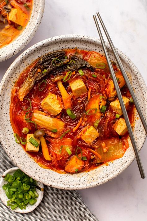 Gochujang Noodle Soup (Make-Ahead Instant Option!) - From My Bowl Gochujang Tofu Soup, Kimchi Noodle Recipe, Vegan Gochujang Recipes, Gochujang Soup, Soba Soup, Meal Prep Vegan, Kimchi Noodles, Gochujang Recipe, Tofu Soup