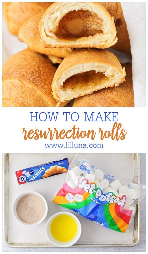 Resurrection Rolls With Crescent Rolls, Empty Tomb Rolls, Resurrection Rolls Recipe, Easter Rolls, Easter Dirt Cake, Resurrection Rolls, Easter Lessons, The Resurrection Of Jesus, Easter Lunch