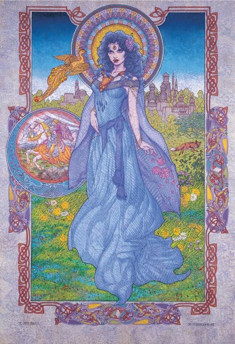 Celtic Fantasy Art, Irish Gods, Art Goddesses, Greek Princess, Jim Fitzpatrick, Goddess Painting, Celtic Viking, Irish Mythology, Celtic Goddess