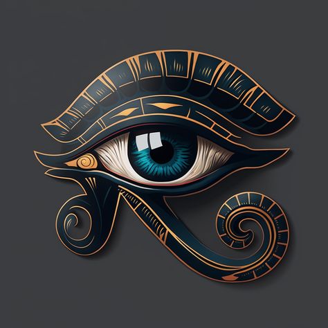 Intricately designed Eye of Horus sticker, featuring the ancient Egyptian symbol of protection, royal power, and good health. A captivating blend of history and mysticism for personal expression. Egyptian Goddesses Art, Ancient Egyptian History, Horus Eye Art, Eye Of Horus Painting, Egyptian Art Design, Egyptian Eye Symbol, Eye Of Horus Art, Horus Art, Egyptian Eyes