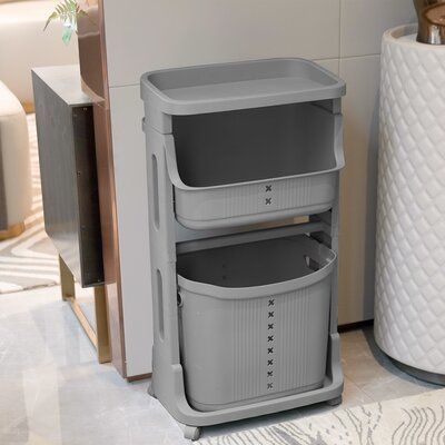 Space Saving Laundry Hamper, Laundry Sorter Small Space, Laundry Cart On Wheels, Tilt Out Hamper, Plastic Organization, Freestanding Bathroom Shelves, Laundry System, Laundry Cart, Laundry Hampers