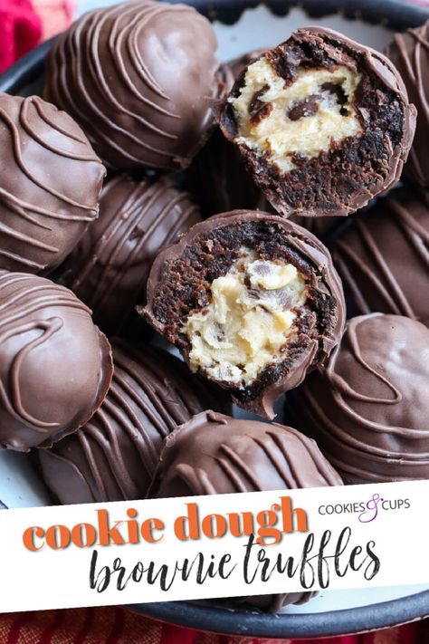 Brownie Cake Balls, Cookie Dough Cake Pops, Egg Free Cookie Dough, Cookie Dough Pops, Dessert Balls, Cookie Truffles, Brownie Truffles, Edible Cookie Dough Recipe, Cookie Dough Cake