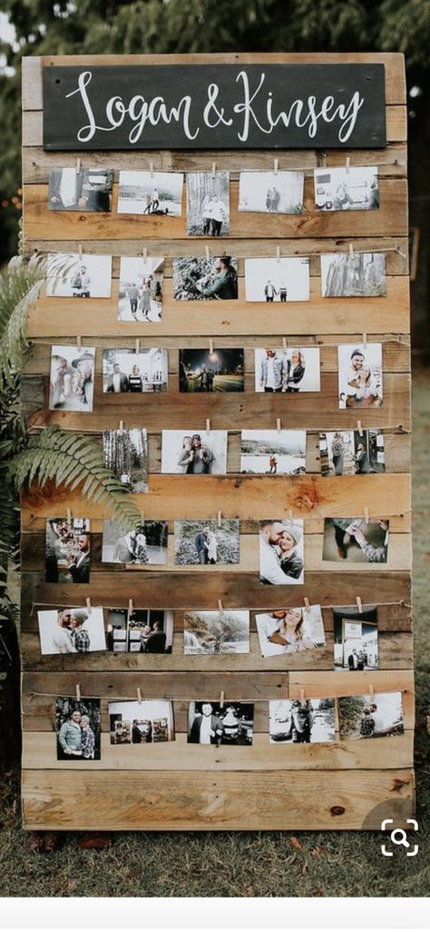 Unique Photo Display, Wedding Show Booth, Bridal Shower Pictures, Alfresco Wedding, Photowall Ideas, Photo Display Ideas, Wedding Photo Display, Planning A Small Wedding, Shower Pics