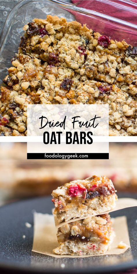 Dried Fruit Mix Recipes, Oatmeal Cookies With Dried Fruit, Recipes Using Dried Apples, Recipes With Dried Apples, Dried Fruit Bars, Recipes Using Dried Fruit, Dried Fruit Dessert, Fruit And Oat Bars, Easy Oat Bars