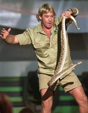 Steve Irwin (Adrees Latif  /  Reuters) Steve Erwin, Holding Snake, Happy Birthday Steve, Irwin Family, Khakis Outfit, Crocodile Hunter, Crocodile Tears, Bindi Irwin, Fav Movie