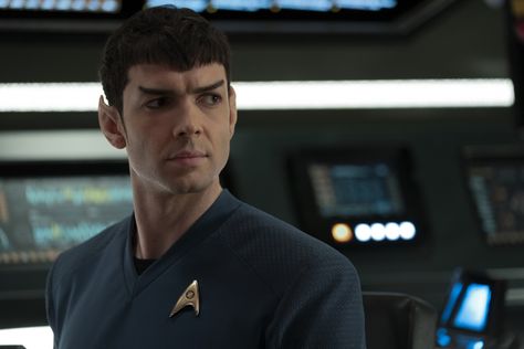 “Welcome back and welcome aboard” — Star Trek: Strange New Worlds: “Strange New Worlds” | Tor.com Ethan Peck Spock, Star Trek: Enterprise, Ethan Peck, Star Trek Strange New Worlds, Strange New Worlds, Nichelle Nichols, Star Trek Show, Star Trek Spock, Starfleet Ships