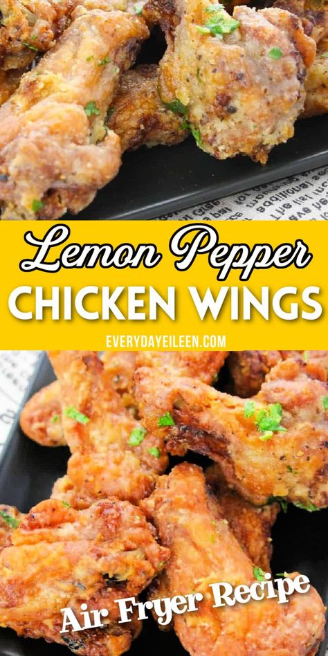 Small turkey wings covered in a lemon pepper seasoning and air fried with Pinterest overlay. Air Fryer Lemon Pepper Wings, Lemon Pepper Chicken Wings Recipe, Air Fryer Recipes Chicken Wings, Pepper Chicken Wings, Lemon Pepper Chicken Wings, Lemon Pepper Wings, Amazing Chicken, Simple Pantry, Air Fryer Chicken Wings