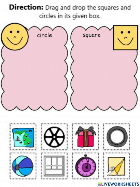 Square Objects, Shapes Matching, 2d And 3d Shapes, Shapes Worksheets, 2d Shapes, Preschool Age, Pre Kindergarten, School Worksheets, 3d Shapes