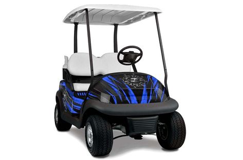 Club Car Precedent I2 Golf Cart Graphic Kit - 2008-2013 Nuke Blue Golf Cart Graphics, Black Golf Cart, Fade Up, Graphic Kit, Flame Design, Golf Cart, Clear Vinyl, Golf Carts, Awesome Stuff