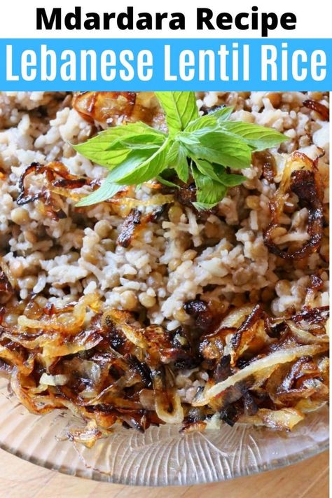 Lentil Rice Recipe, Lebanese Recipes Authentic, Vegan Lebanese, Lentil Rice, Rice And Lentils, Healthy Rice Recipes, Lentil Dishes, Popular Side Dishes, Lentils And Rice