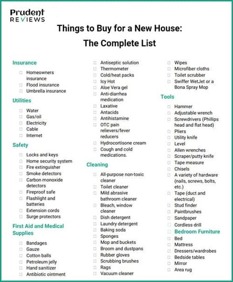 This comprehensive checklist (that you can download and print) will help you prioritize everything you need to buy to get started in a new house. It includes essentials for safety, first aid, furniture, kitchen, yardwork and more. New House Essentials, First Home Essentials, First Home Checklist, Moving House Tips, House Checklist, Buying First Home, New Home Essentials, New Home Checklist, First Apartment Checklist