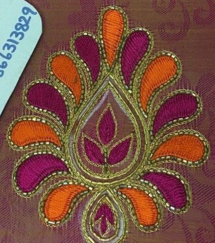 Aari Flower Design Blouse, Aari Embroidery Design Blouses, Motif Design For Aari Work, Manipuri Embroidery Motifs, Aari Work Patch Design, Motif Design Aari Work, Aari Motif Designs Tracing, Butta Design For Aari Work, Aari Flower Design