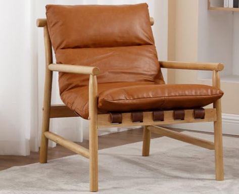 Mid Century Modern Living Room Chairs, Leather Living Room Chair, Living Room Chairs Comfy, Leather Chair Living Room, Leather Living Room, Lounge Bedroom, Cozy Seats, Comfy Lounge, Living Room Chair