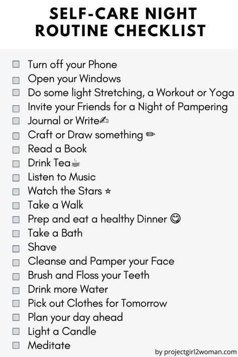 Night Before Birthday Routine, Self Care Night Aesthetic Ideas, Easy Night Routine, Witch Night Routine, That Girl Night Routine, Perfect Day Routine, Self Care Night Ideas, Night Habits, Night Routine Checklist