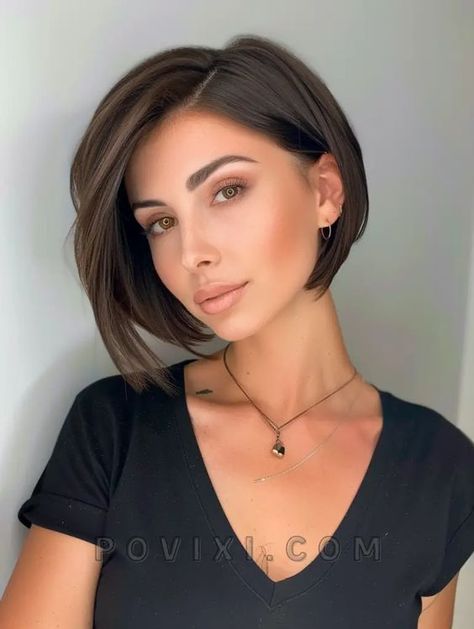 Razor Sharp Bob, Short Dark Fine Hair, Short Haircut Long Face, Bob With Side Shave, Undercut Inverted Bob, Asymetrical Haircut Edgy Bob, Short Hair Styles For Oval Faces, Assymetrical Haircut Bob, Short Bob Dark Hair