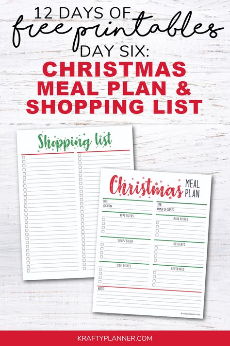 Christmas Meal Planner Free Printable, Christmas Grocery List, Christmas Dinner Shopping List Uk, Christmas Dinner Meal Plan, Christmas Food Shopping List, Christmas Food List, Christmas Meal Planner, Holiday Meal Planner, Meal Planning Printable Templates