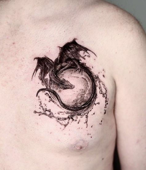 dragon tattoo 3 Headed Dragon Tattoo, Sleeping Dragon Tattoo, Little Dragon Tattoo, 3 Headed Dragon, Tattoos 2024, Dragon Tattoos, Little Dragon, Tattoos Ideas, Dragon Tattoo