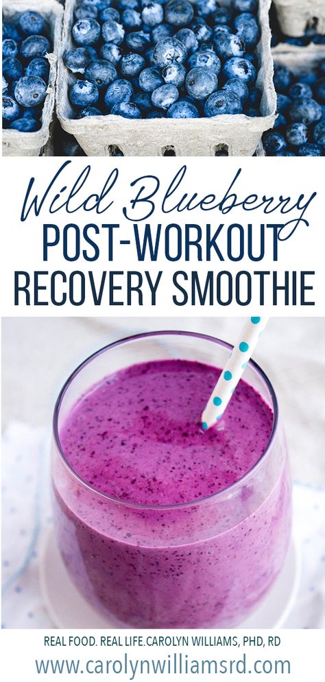 Need a new smoothie recipe? Then check out this Wild Blueberry Recovery Smoothie by @fANNEtasticfood. It was a HUGE hit at my house this week! And it checks all my boxes when it comes to a perfect smoothie – no added sugars, good source of protein (from natural sources, not a powder), and tastes really good!  Also, make sure to buy frozen “wild” blueberries if possible. I didn’t realize until a few months ago that there’s a HUGE difference between ordinary blueberries and wild blueberries... Workout Recovery Smoothie, Recovery Smoothie, Banana Smoothie Bowl, Post Workout Smoothie, Perfect Smoothie, Workout Recovery, Workout Smoothies, Summer Smoothies, Blueberries Smoothie