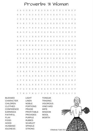 Proverbs 31 Woman Word Search Puzzle by Melinda Todd Proverbs 31 Woman Activities, Bible Planning, Ladies Activities, Womens Fellowship, Bible Activity Sheets, Bible Crossword Puzzles, Christian Games, Sunday School Worksheets, Teaching Respect