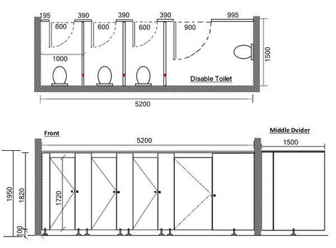 toilet cubicle door width - Google Search Toilet Dimension Plan, Toilet Dimensions, Architect Data, Restroom Architecture, Toilet Plan, Cubicle Design, Toilet Cubicle, Human Scale, Architecture Design Process