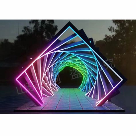 Neon Entrance Arch, Led Tunnel Entrance, Light Tunnel Entrance, Event Entry Decor, Festival Entrance Design, Led Archway, Neon Entrance, Neon Arch, Archway Outdoor