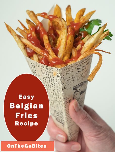 Belgian Fries Recipe, Easy Homemade French Fries, Fries Business, Belgium Fries, Viking Restaurant, Best Fries, Frying Recipes, Belgian Fries, Oven Baked Fries