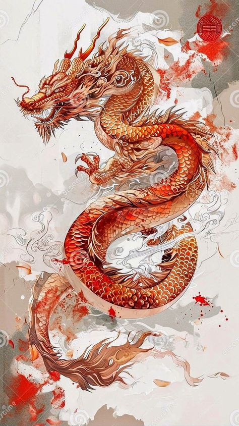 Chinese Dragon Side View, Red Chinese Dragon Wallpaper, Chinese Dragon Wallpaper, Chinese Dragon Painting, Red Chinese Dragon, Chinese Dragon Art, Dragon Painting, Funny Roasts, Dragon Chino