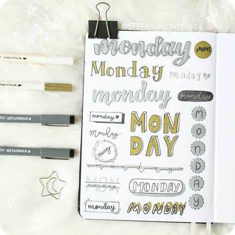 #monday #headerideas #headers #calligraphy #lettering #fonts #mondayfonts #howtowritemonday #bulletjournal #bujo #bujo2021 #bujospreads Monday Font Hand Lettering, Headers Calligraphy, Monday Calligraphy, Lettering Guide, Journal Fonts, Journal Notes, Bullet Journal Notes, Stationary Items, Calligraphy Lettering