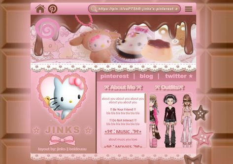 everskies profile layout carrd inspo outfits sanrio kawaii cute core pink brown cinnamoroll hello kitty my melody pudding bow coquette Free Everskies Profile Layout Codes, Everskies Layout Codes Free, Everskies Layout Code Free, Everskies Profile Layout Codes, Everskies Profile Layout Ideas Codes, Brown Sanrio, Everskies Profile Layout, Everskies Profile Layout Ideas, Everskies Profile