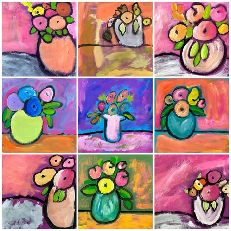 Morisot Flower Bouquets | Painted Paper Art Flower Art Elementary School, Flower Collaborative Art, Artome Art Show Ideas, March Art Projects For 1st Grade, Kindergarten Flower Art, Spring Art For 2nd Grade, Spring Art Elementary School, Painted Paper Flowers, Spring Art 4th Grade